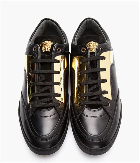 all gold versace sneakers|black and gold versace shoes.